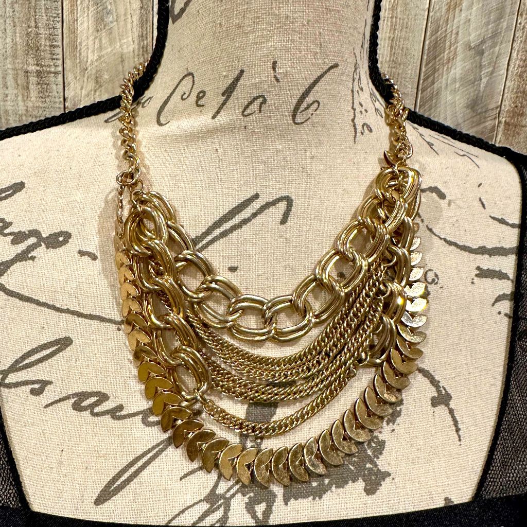 Mika Gold Tone Multi Layer Necklace